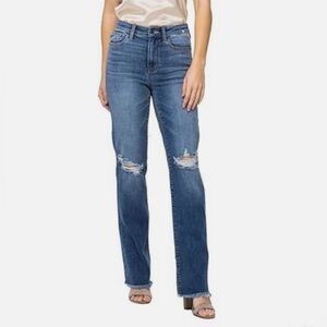 👖Judy Blue 20W High Waist Straight Fit Raw Hem Jeans👖